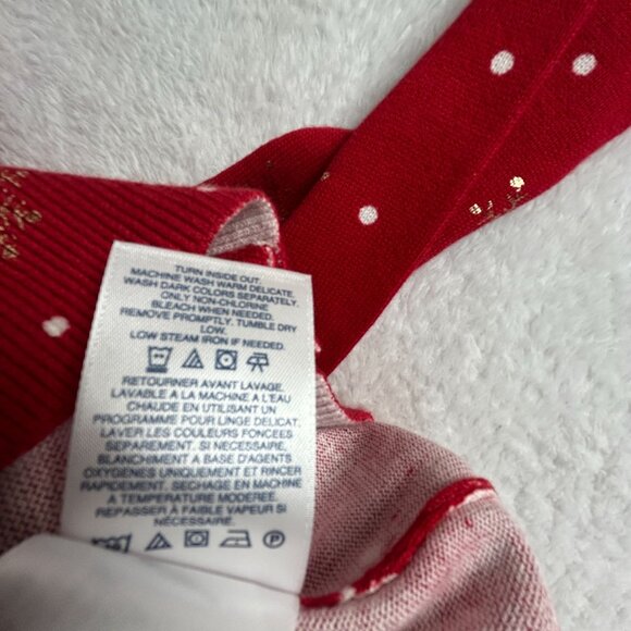 Lands' End Womens XS Red Supima Cotton Snowflake Christmas Cardigan Sweater New - Picture 4 of 8